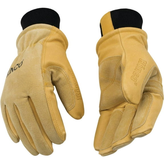 901M Ski Gloves, Pigskin Leather, Reinforced Palm And Fingers, Heatkeep Thermal Lining, Medium