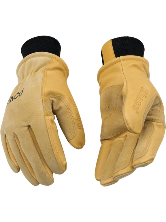 901M Ski Gloves, Pigskin Leather, Reinforced Palm And Fingers, Heatkeep Thermal Lining, Medium