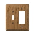 thumbnail image 1 of 901TR 1 Toggle-1 Rocker Combo Medium Oak Contemporary Wood Wall Plate, 1 of 1