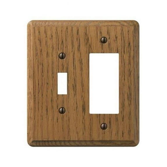901TR 1 Toggle-1 Rocker Combo Medium Oak Contemporary Wood Wall Plate