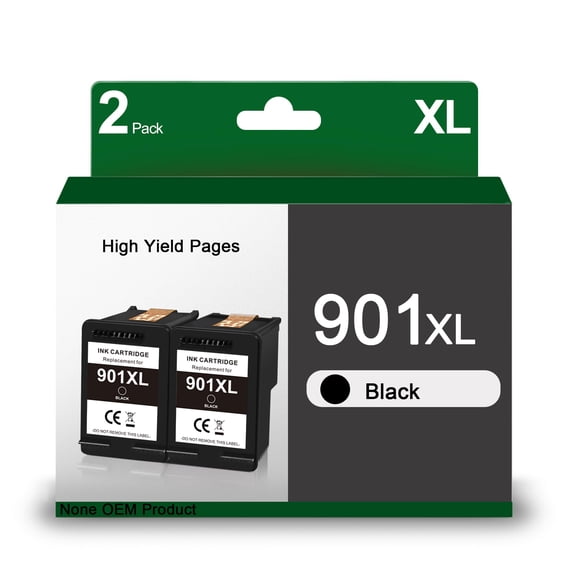 901XL Black Ink Cartridge for OfficeJet J4680/J4580, 2 Pack