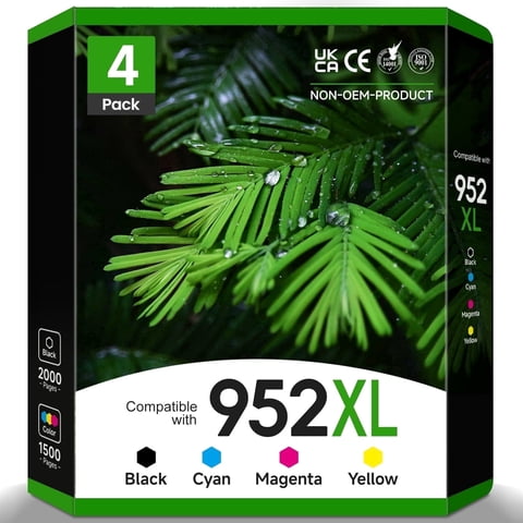 952 XL Ink Compatible for HP 952XL Ink Cartridges 952 Ink for HP Officejet Pro 8710 7740 8720(4-Pack)
