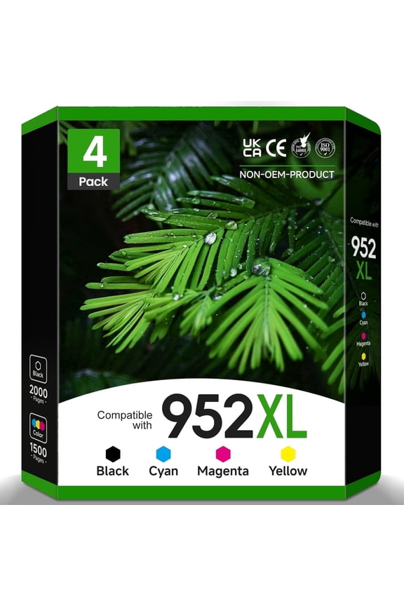 952 XL Ink Compatible for HP 952XL Ink Cartridges 952 Ink for HP Officejet Pro 8710 7740 8720(4-Pack)