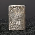 thumbnail image 1 of 902 bright chrome laser pattern lighter men's personalized trendy windproof lighter wholesale,【JD】吞钱貔貅, 1 of 14