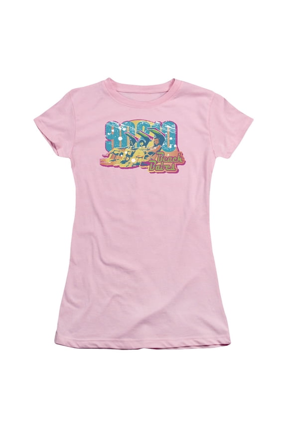 90210 Beach Babes Junior Women's Sheer T-Shirt Pink