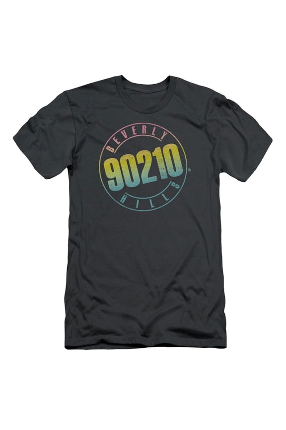 90210 Men's Color Blend Logo Slim Fit T-shirt Medium Charcoal
