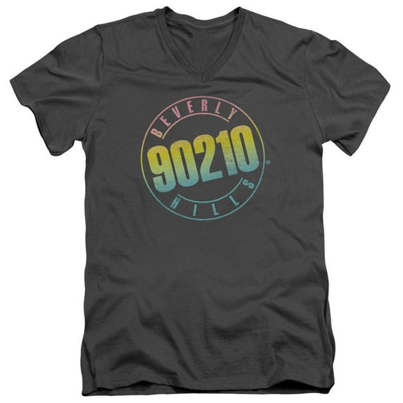 90210 - Color Blend Logo - Slim Fit V Neck Shirt - Small