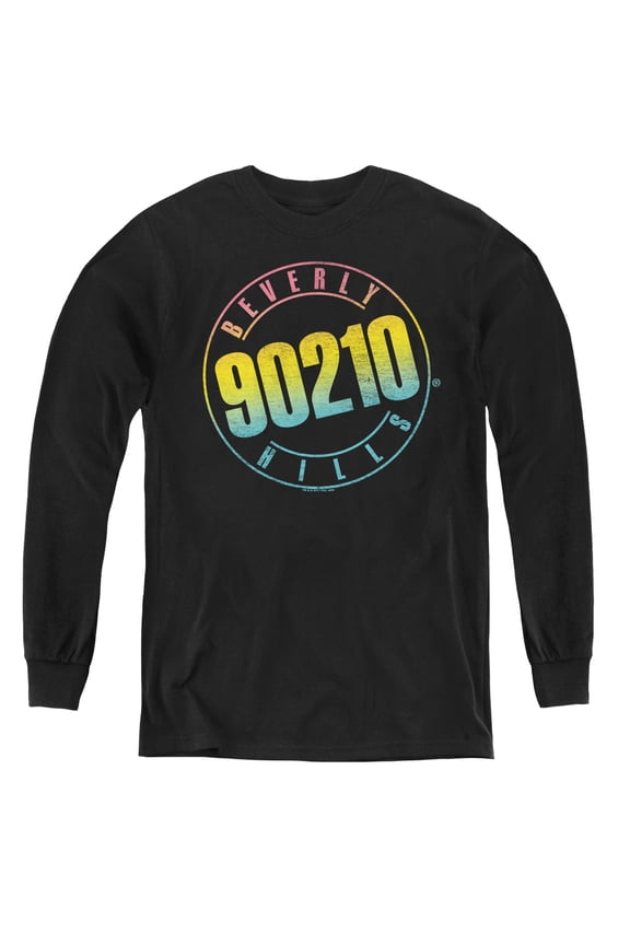 90210 Color Blend Logo Youth Long Sleeve T-Shirt Black
