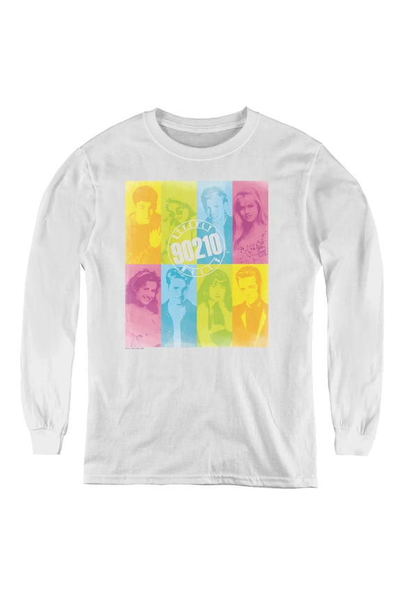 90210 Color Block Of Friends Youth Long Sleeve T-Shirt White