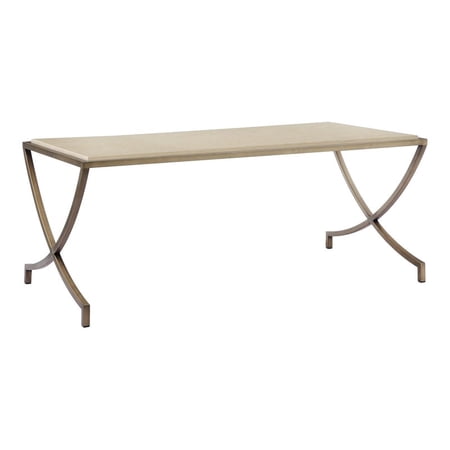 American Home Classic Steve Traditional Metal and Marble Coffee Table in Brass