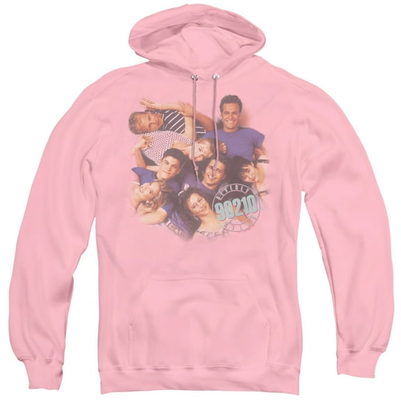 90210 Gang In Logo Adult Pullover Hoodie Sweatshirt Pink