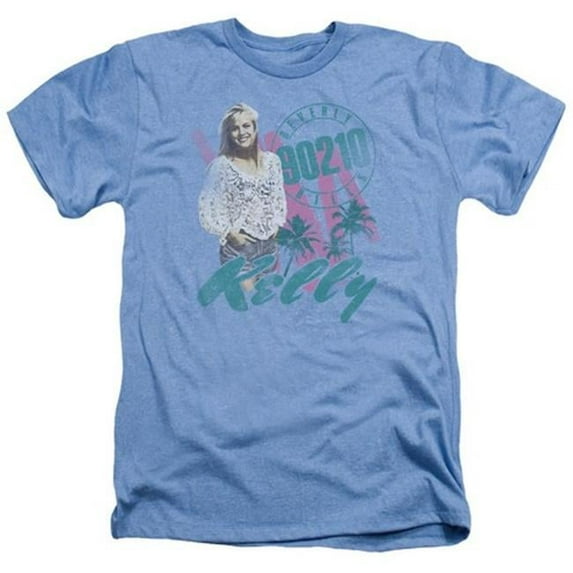 90210-Kelly Vintage - Adult Heather Tee - Light Blue- Extra Large