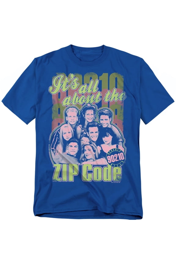 90210 Men's Zip Code T-shirt Medium Royal