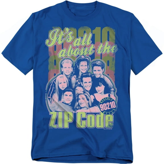 90210 Men's Zip Code T-shirt X-Large Royal