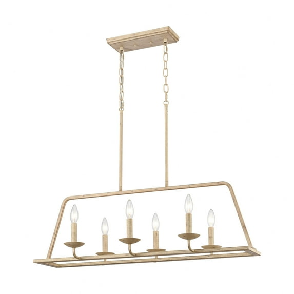 90261/6-Elk Home-Ellisville - 6 Light Chandelier-12.5 Inches Tall and 34 Inches Wide-Antique Cream Finish
