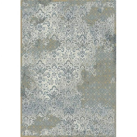 90278 Royal Treasure Collection 7.10 x 10.10 in. Transitional Rectangle Rug, Soft Blue & Mocha