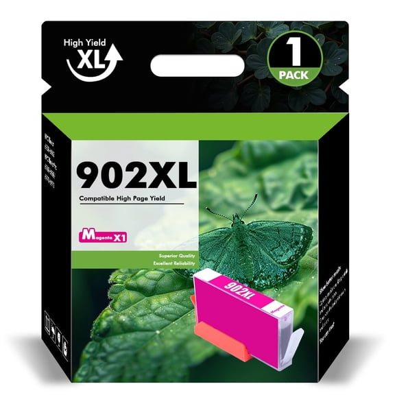 902XL 902 Ink Cartridges Compatible for HP 902 902XL 1 Pack Color Ink for OfficeJet Pro 6978 6968 6970 6971 6974 6975 6979 6960 6961 6963 6964 6965 6966 6950 902 XL Printer (1 Magenta)
