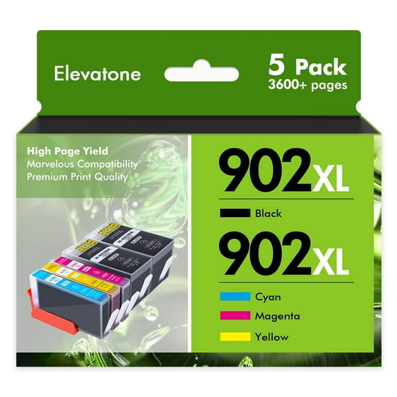 902XL 902 Ink Cartridges Compatible for HP 902XL 902 Combo Pack for OfficeJet Pro 6968 6978 6958 6970 6960 6962 6950 6968 6972 902 XL Printer (5 Pack, 2 x Black, Cyan, Magenta, Yellow)