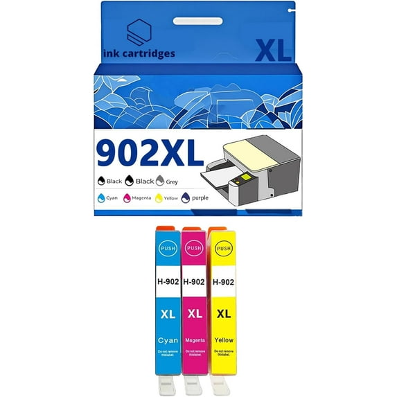 902XL 902 Ink Cartridges Compatible for HP Pro 6978 6968 6974 6975 6960 6951 6954 6956 6958 Inkjet Printers, Leak-Proof Design Crisp Printing