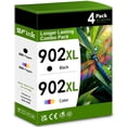 thumbnail image 1 of 902XL Ink Cartridges 4 Pack High Yield Compatible for HP902 XL 902 Ink Cartridges Combo Pack Works with OfficeJet Pro 6978 OfficeJet 6962 Printers, 1 of 8