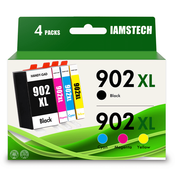 902XL Ink Cartridge Compatible for HP 902 XL Ink Cartridges 𝐍𝐞𝐰 Use with Officejet Pro 6978 6960 6958 6970 6968 6962 6975 6950 6954 Printer (Blakc,Cyan,Magenta,Yellow)