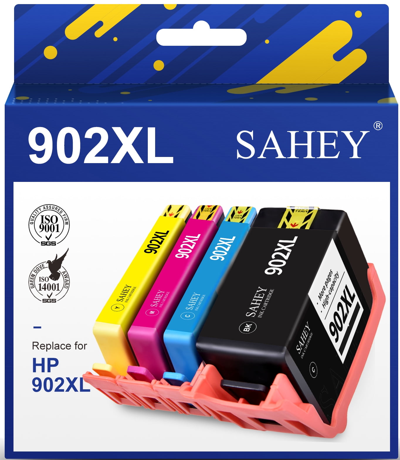 902XL Ink Cartridge for 902 XL HP Ink Cartridges 902 Ink with HP Officejet  Pro 6978 6968 6958 6970 6960 6962 6975 6950 6954 Printer (4 Pack) 