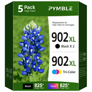 902XL Ink Compatible for HP 902 Ink Cartridges for Officejet Pro 6978 6962 Ink (5 Pack)