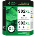 thumbnail image 1 of 902 XL 902XL Ink Cartridges Compatible for HP902 XL 902 Ink Cartridge Work with Officejet Pro 6978 6968 6970 6975 Officejet 6958 6956 6954 Printers (4 Pack), 1 of 8
