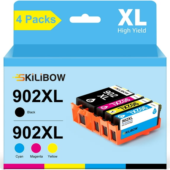 902XL Ink Cartridges for HP Printers Compatible for HP 902XL Ink Cartridges Combo Pack Replacement for HP Officejet Pro 6978 Printer Ink Cartridges 6968 6958 Printers(4 Pack)