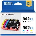 thumbnail image 1 of 902XL Ink cartridges Compatible for HP 902 902 XL Ink Cartridges to use with Officejet 6978 6968 6962 6970 6958 6954 6975 Printers (Black Cyan Magenta Yellow, 5 Pack), 1 of 7