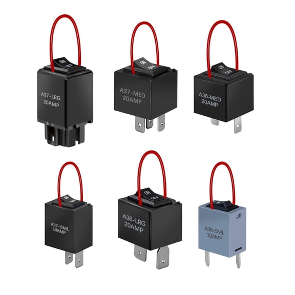 9038A Relay Bypass Switch, Relay Tester, Bypass Switch Kit with Amp Loop, 6-Pack, Black