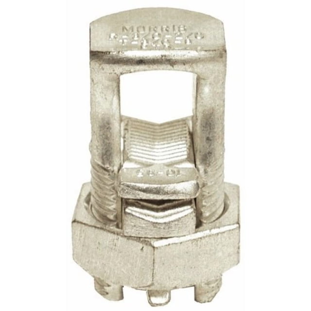 Morris Direct Burial Lay-in Connector For Grounding - Copper, 4 AWG, .26" Bolt, UL Listed (1-Pack)