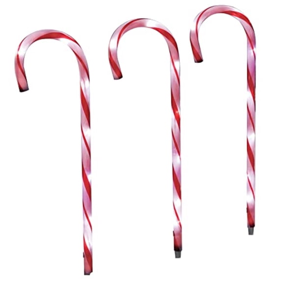 9043841 LED CANDYCANE PATHWY 3PC Celebrations Clear 27 in. Candy Cane Pathway Decor (Pack of 12)