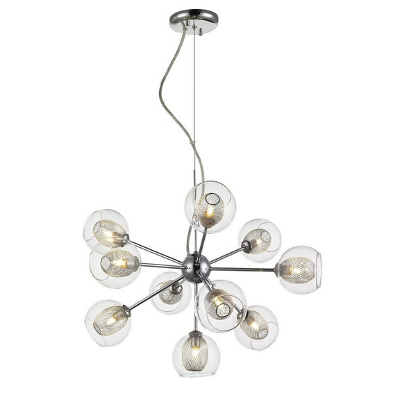 905-10C-Z-Lite-Auge - 10 Light Chandelier in Retro Style - 22.5 Inches Wide by 19 Inches High