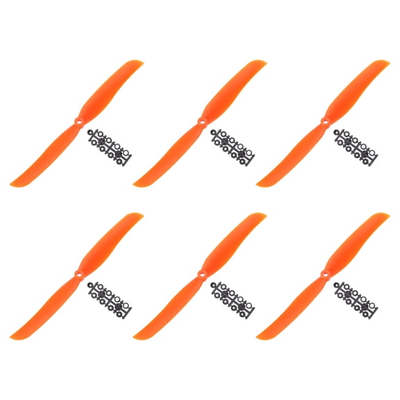 9050 Propellers 9x5 Prop 2-Vane Fixed-Wing Orange Replacement Props with Adapter Rings for RC Airplane, 6 Pack
