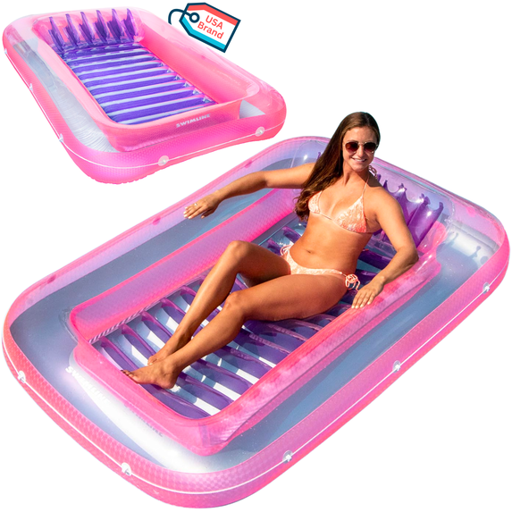 Open Box 9052 71" Swimming Pool Inflatable Suntan Tub Float Lounge