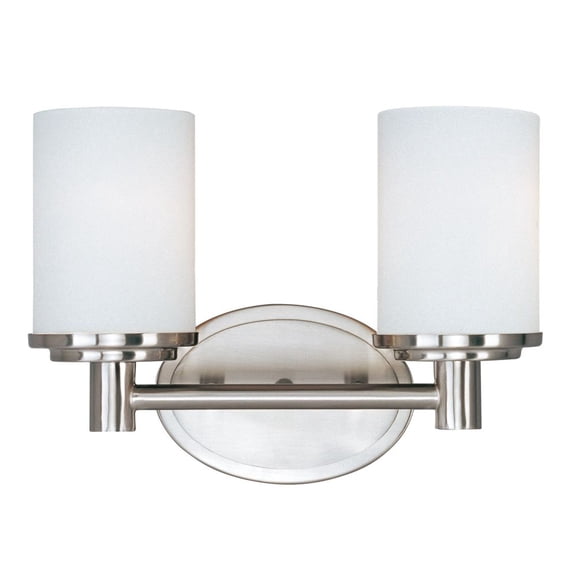 9052SWSN Maxim Lighting Cylinder 2 Light Modern Bath Vanity Approved for Damp Locations