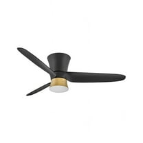 905452FMB-LDD Hinkley Lighting Neo - 3 Blade Flush Mount Ceiling Fan with Light Kit In Modern Style-13 Inches Tall and 52 Inches Wide-Matte Black