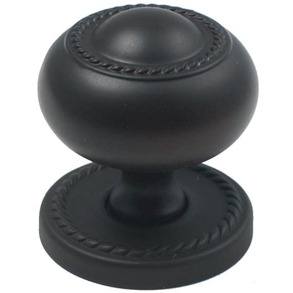 905ORB 1-1/4" Rope Cabinet Knob with Backplate Oil Rubbed Bronze Finish