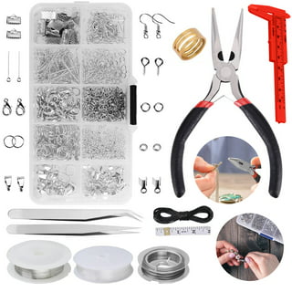 868pcs Jewelry Making Tool Kit, TSV Jewelry Making Supplies Set, Jewelry Findings of 12 Styles, with Pliers Scissors Wires Needles Rings Pouch, for