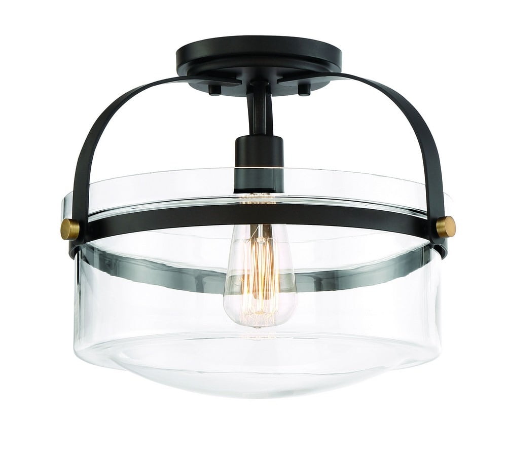 Jaxon 10.75'' Clear Glass Bowl Ceiling Light in Oil Rubbed Bronze