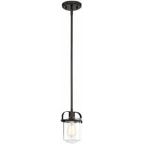 Jaxon 1-Light Oil Rubbed Bronze Mini-Pendant with Clear Glass Shade