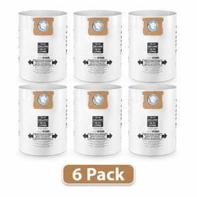 90662, Disposable Collection Filter Bags,Fits Shop-Vac 10-14 Gallon Disposable Filter Bags, 6-Pack, Type F