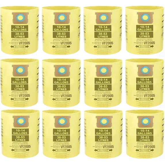 9067200 10-14-Gallon High Efficiency Disposable Collection Filter Bag,Fit Shop-Vac 10-14 Gallon ,12-Pack