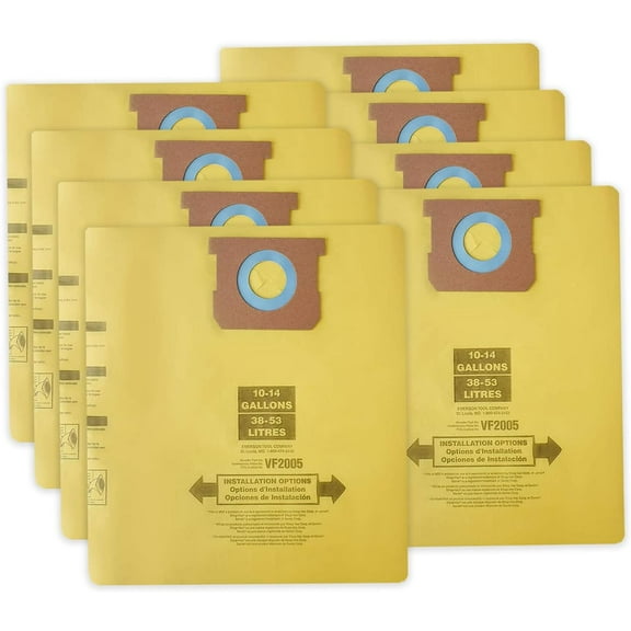 9067200 10-14-Gallon High Efficiency Disposable Collection Filter Bag,Fit Shop-Vac 10-14 Gallon , 9-Pack