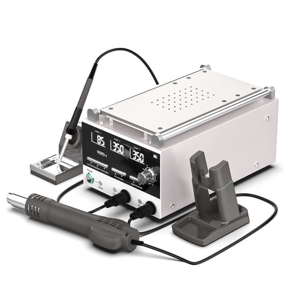 909D+ 3 in 1 Digital Rework Station with 9" Screen Separator, Air Gun Iron