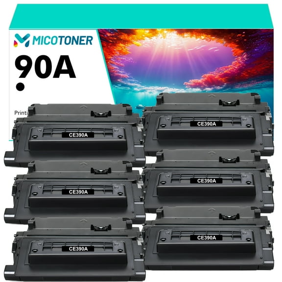 90A Toner Cartridge Black Compatible for HP CE390A 90A 90X CE390X Work with HP Laserjet Enterprise 600 M601 M602 M603 M4555 M4555f MFP Printer Ink (6-Pack)
