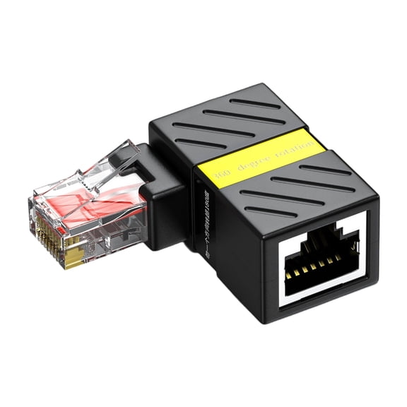 90Degree RJ45 Couplers High Speed Ethernet Adapters RJ45 Male to Female Adapter