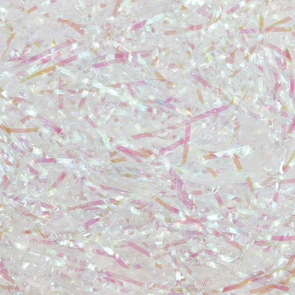 90G Basket Grass Filler Bulk White Crinkle Paper Shred AB Color Plastic Glitter Gift Box Stuffing Filling Bags Cushion Table Confetti Shredded Paper for Gift Wrapping Shipping Holiday Decor