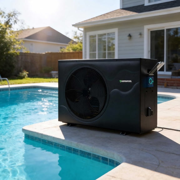 90K BTU Swimming Pool Heater Electric Pool Heat Pump for Above Ground and Inground Pools Heating and Cooling Smart WiFi Control Pools Up to 24000 Gallons